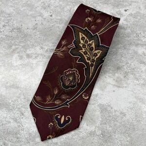 Hamilton Collection Silk Tie Mens OS Red Paisley‎ Made In USA Necktie Vintage